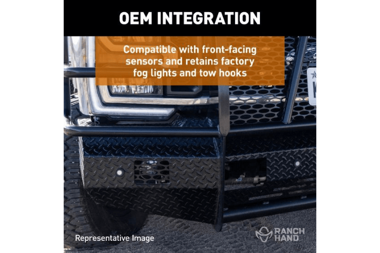 Ranch Hand FSF231BL1 heavy-duty Summit front bumper with grille guard for 2023–2026 Ford F450/F550 Super Duty.