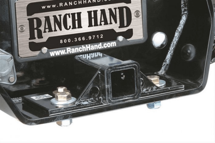 Heavy-duty Ranch Hand bolt-on trailer hitch receiver tube for towing and hauling