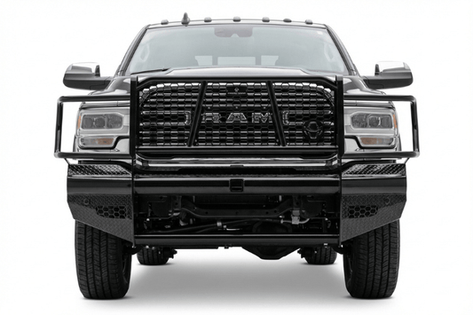 Ranch Hand Legend Series front bumper grille guard for Ram 2500/3500 truck upgrade.