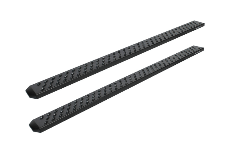 Raptor 2101-0174BT Chevy Silverado 2500HD/3500HD 2007-2019 6.5" Sawtooth Slide Track Running Boards - Black Textured Aluminum