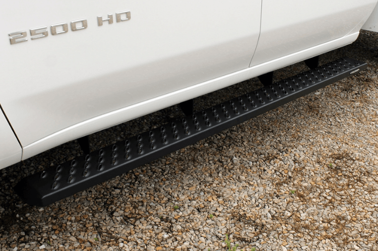 Raptor 2101-0174BT Chevy Silverado 2500HD/3500HD 2007-2019 6.5" Sawtooth Slide Track Running Boards - Black Textured Aluminum
