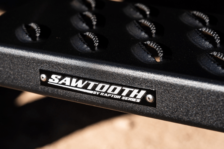 Raptor 2101-0174BT Chevy Silverado 2500HD/3500HD 2007-2019 6.5" Sawtooth Slide Track Running Boards - Black Textured Aluminum