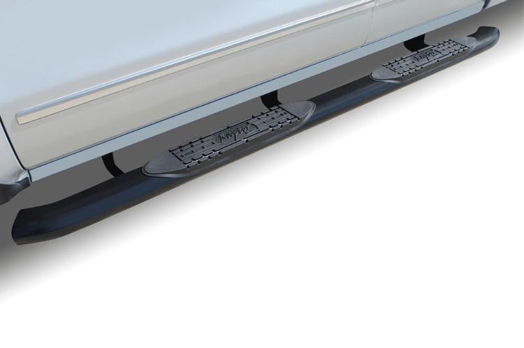 Raptor 1501-0722B 2020-2025 Chevy Silverado 2500/3500 4" Curved OE Style Oval Nerf Bars - Black E-Coated Steel
