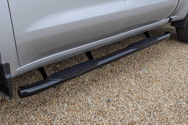 Raptor 1501-0733B 2020-2025 GMC Sierra 2500/3500 4" Curved OE Style Oval Nerf Bars - Black E-Coated Steel