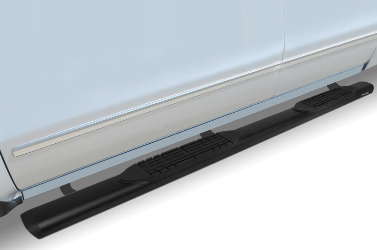 Raptor 2001-0041BT 2020-2025 Chevy Silverado 2500/3500 5" Oval Style Slide Track Running Boards - Black Textured Aluminum