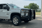 Aftermarket bumper with receiver tube for 2020-2021 Silverado 2500/3500 by Roughneck, designed for tough terrain and ranch-style performance.
