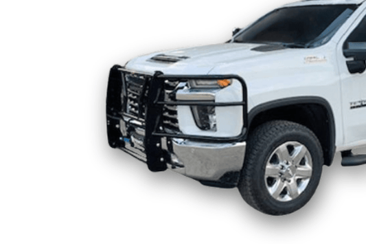 Bumper guards for trucks by Roughneck, fits GMC Sierra 2020–2021 heavy duty truck models.