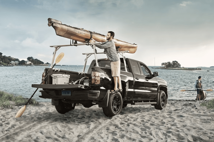 Thule 37002XT Chevy Silverado 2500HD/3500HD 1999-2021 TracRac Pro 2 Truck Bed Rack Silver