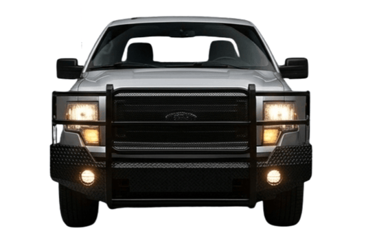 Front view of TrailFX FX3013 replacement front bumper for Ford F150