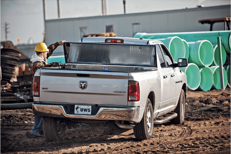 UWS TBS-72-LP Dodge Ram 2500/3500 2003-2023 72" Crossover Truck Tool Box with Low Profile Bright Aluminum