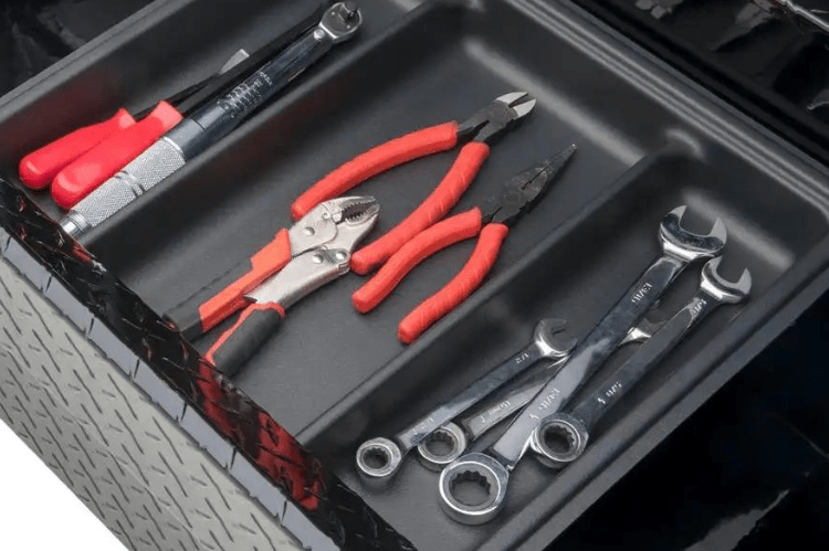 UWS TBSD-69-BLK Dodge Ram 2500/3500 2011-2018 69" Aluminum Deep Crossover Truck Tool Box Gloss Black