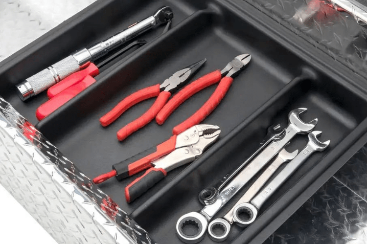 UWS TBSD-69-LP Dodge Ram 2500/3500 69" Deep Truck Tool Box with Low Profile - Bright Aluminum
