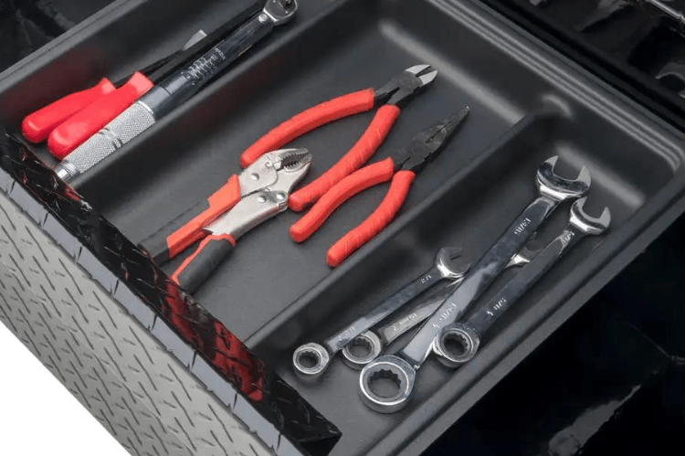 UWS TBSD-69-LP-BLK Dodge Ram 2500/3500 2011-2018 69" Aluminum Deep Truck Tool Box with Low Profile Gloss Black