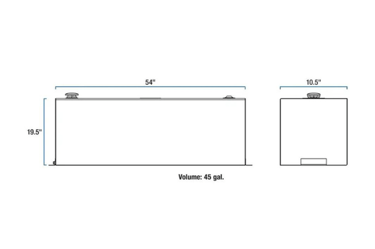 UWS TT-45-R-T-P Dodge Ram 2500/3500 45-Gallon Rectangle Bright Aluminum Fuel Transfer Tank