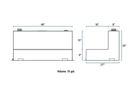 UWS TT-75-L-T-P GMC Sierra 2500HD/3500HD 1999-2023 75-Gallon L-Shape Bright Aluminum Transfer Tank