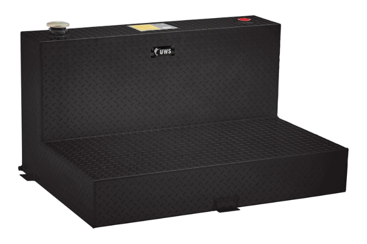 UWS TT-75-L-T-P-BLK Dodge Ram 2500/3500 75-Gallon L-Shape Aluminum Fuel Transfer Tank - Gloss Black