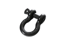 Black D-ring with threaded shaft.