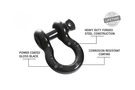 Black D-ring with threaded shaft.