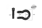 Black D-ring with threaded shaft.