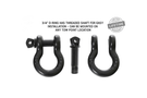 Black D-ring with threaded shaft.