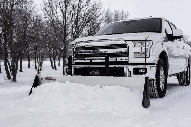 Access 80674 SnowSport HD truck snow plow with 96" blade, a durable residential snow plow attachment for truck, ideal for home use and winter driveway clearing