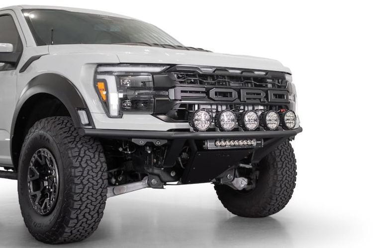 ADD Offroad Pro Plus Frame Cut Front Bumper F210562070103 for 2021-2026 Ford F150 Raptor with 20-inch light bar mount for off-road use