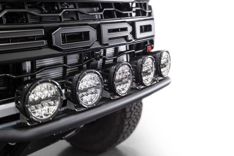 ADD Offroad Pro Plus Frame Cut Front Bumper F210562070103 for 2021-2026 Ford F150 Raptor with 20-inch light bar mount for off-road use