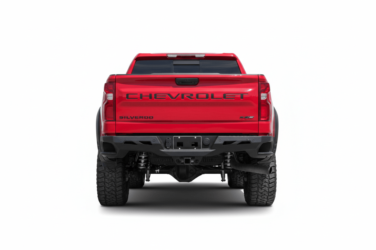 ADD Black Label rear bumper R14020NA0103 installed on 2022–2026 Chevy Silverado 1500