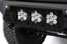 White truck front end showcasing a robust ADD Bomber Black bumper F810014100103, designed for Ford Superduty 2023-2025 models