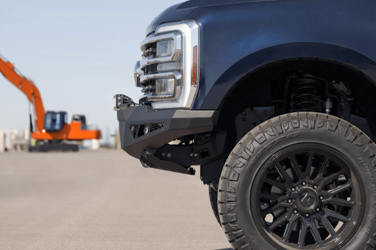 ADD HoneyBadger front bumper F810211770103 installed on 2023–2025 Ford F250 F350 Super Duty truck