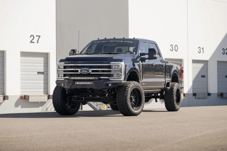 ADD HoneyBadger front bumper F810211770103 installed on 2023–2026 Ford F250 F350 Super Duty truck