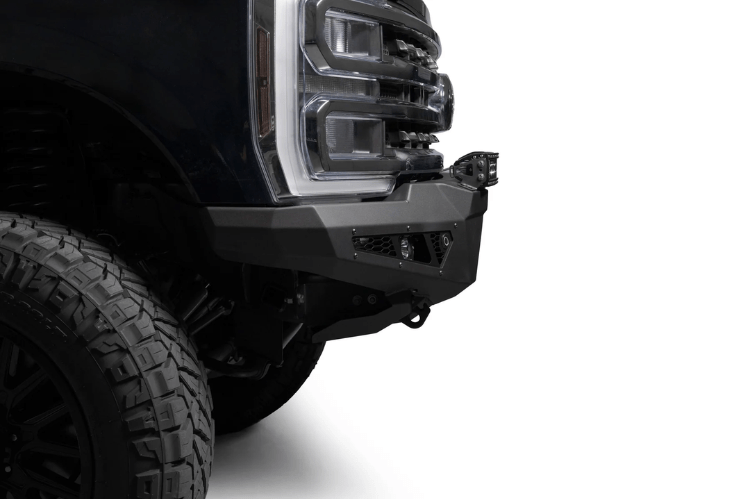 ADD HoneyBadger front bumper F810211770103 installed on 2023–2026 Ford F250 F350 Super Duty truck