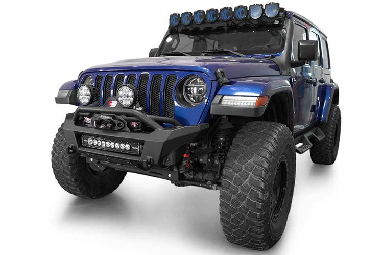 ADD Phantom Stubby winch front bumper on a 2020–2026 Jeep Wrangler JL built for off-road performance