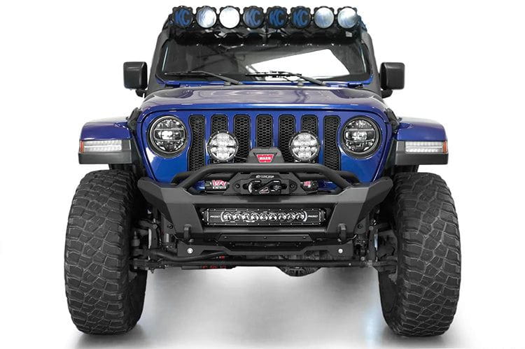 ADD Phantom Stubby winch front bumper on a 2020–2026 Jeep Wrangler JL built for off-road performance