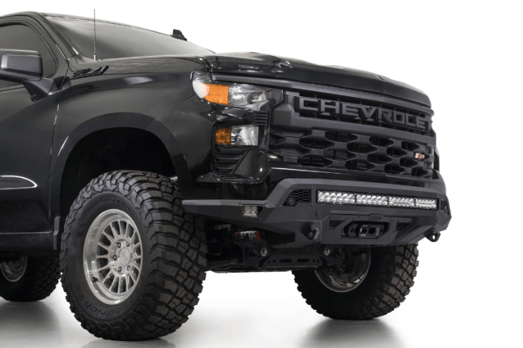 ADD Stealth Fighter front bumper F140152980103 for 2022–2026 Chevy Silverado 1500, heavy-duty aftermarket steel protection.