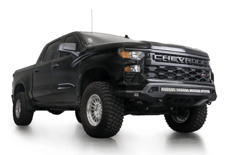 ADD Stealth Fighter front bumper F140152980103 for 2022–2026 Chevy Silverado 1500, heavy-duty aftermarket steel protection.