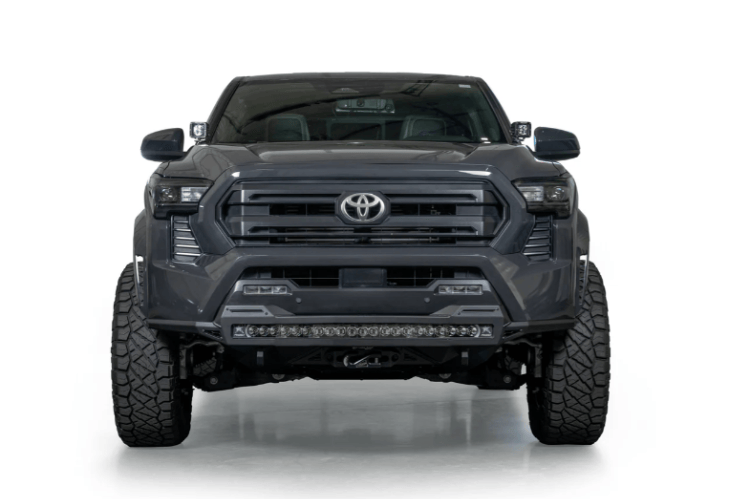 ADD Stealth Fighter front winch bumper F671203110103 for 2024–2026 Toyota Tacoma, off-road steel bumper replacement.