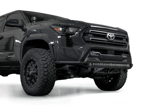 ADD Stealth Fighter front winch bumper F671203110103 for 2024–2026 Toyota Tacoma, off-road steel bumper replacement.