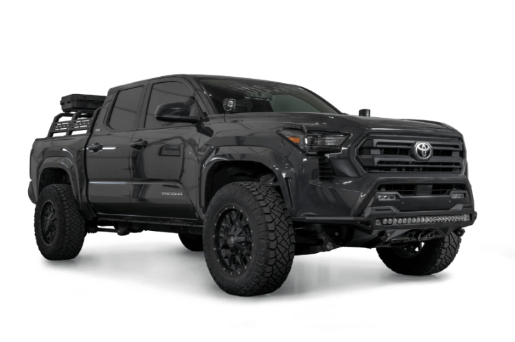 ADD Stealth Fighter front winch bumper F671203110103 for 2024–2026 Toyota Tacoma, off-road steel bumper replacement.