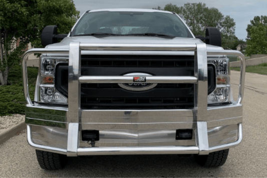 Ali Arc Traditional Aluminum Ford F450/F550 Superduty 2017-2022 Front Bumper Square Halogen Cut Outs With Rake FDR2791