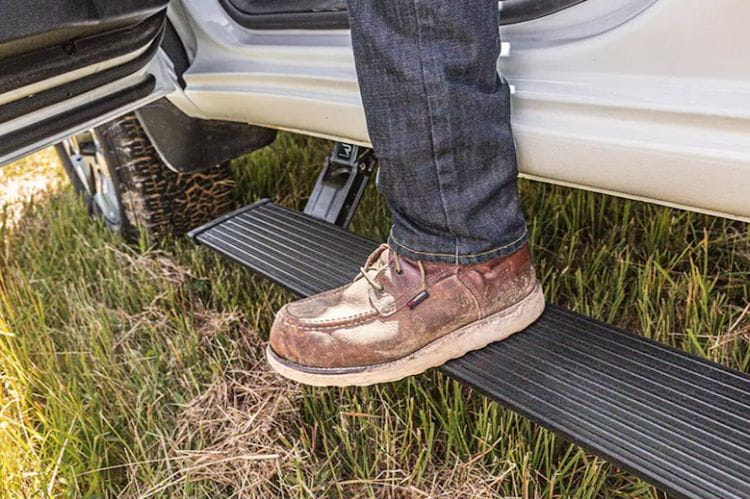AMP Research PowerStep running boards 76152-01A for 2021-2026 Ford F150 durable automatic AMP Research side steps black