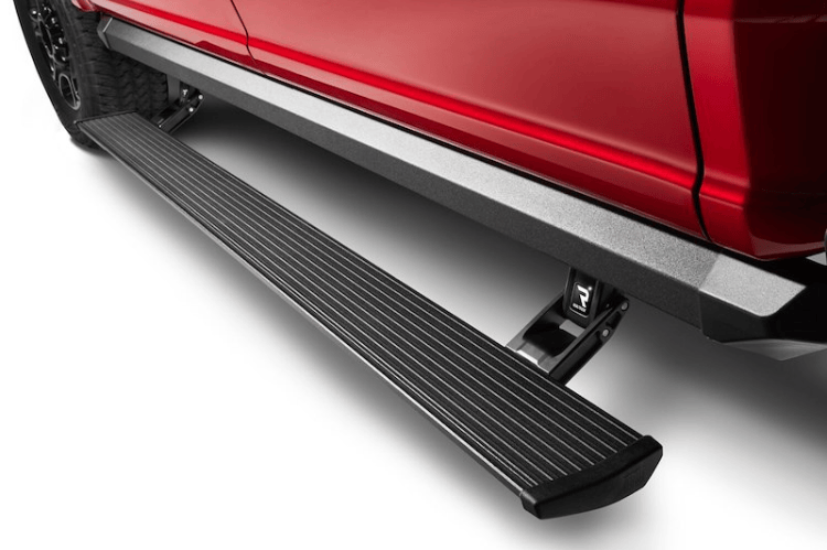 AMP Research PowerStep XL 77255-01A for 2024–2026 GMC Sierra 2500HD/3500HD, power running boards with extra drop step.