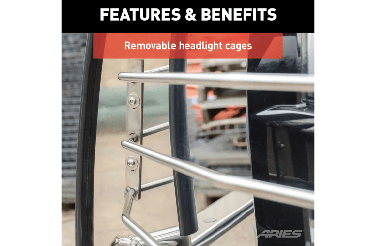 Aries 5061-2 grille guard for 2019–2026 Ram 1500, polished stainless steel finish for ultimate front-end protection.