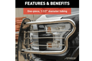 Aries 5061-2 grille guard for 2019–2026 Ram 1500, polished stainless steel finish for ultimate front-end protection.