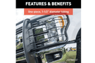 Aries Grille Guard 5061 for 2019–2026 Ram 1500, semi-gloss black powder coat steel finish, offering rugged front protection.