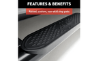 Aries 4-inch oval side bars S225008 black steel for 2003–2009 Dodge Ram 2500/3500, durable nerf bars for rugged side protection.
