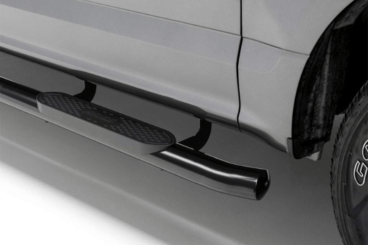Aries 4-inch oval side bars S225008 black steel for 2002–2008 Dodge Ram 1500, durable nerf bars for rugged side protection.