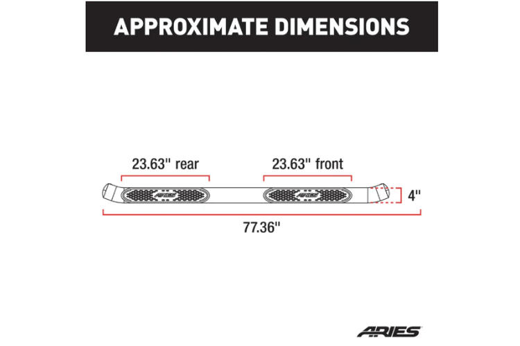 Aries 4-inch oval side bars S225008 black steel for 2002–2008 Dodge Ram 1500, durable nerf bars for rugged side protection.
