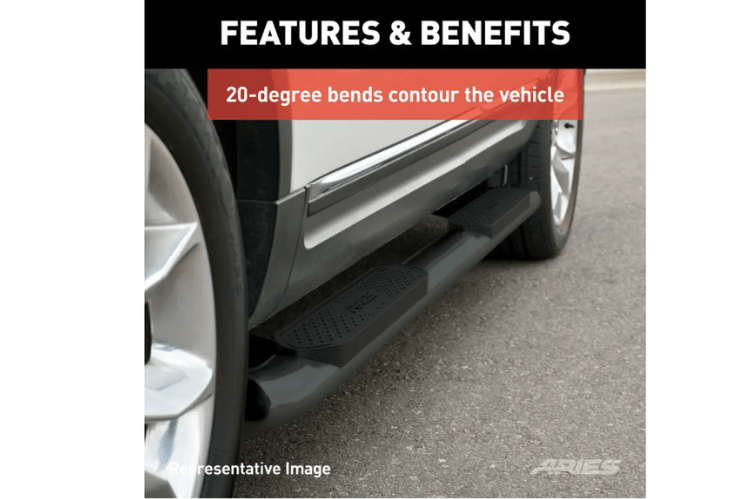 Aries 4-inch oval side bars S225008 black steel for 2002–2008 Dodge Ram 1500, durable nerf bars for rugged side protection.