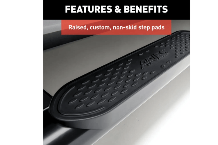 Aries 4-inch oval side bars S225008 black steel for 2002–2008 Dodge Ram 1500, durable nerf bars for rugged side protection.